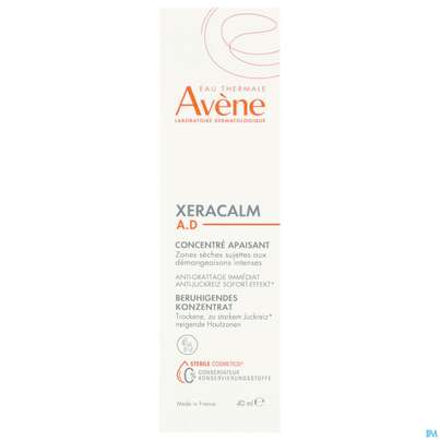 Sie sehen eine Packung Avene Xeracalm/a.d Beruhigendes Konzentrat 40ml, Produktbild: 01 Avene Xeracalm/a.d Beruhigendes Konzentrat 40ml, A-Nr.: 5961388 - 01
