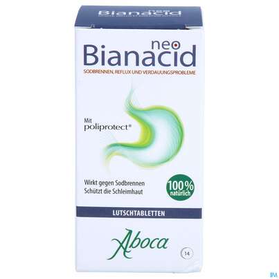Sie sehen eine Packung Aboca Neobianacid Tabl Minze Ab 6 Jahren 14st, Produktbild: 01 Aboca Neobianacid Tabl Minze Ab 6 Jahren 14st, A-Nr.: 5571931 - 01