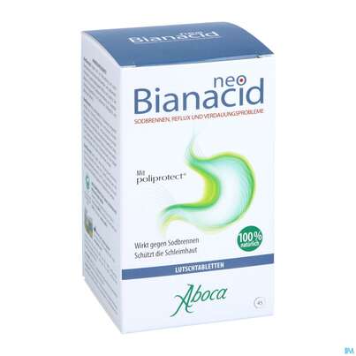 Sie sehen eine Packung Aboca Neobianacid Tabl Uebersaeuerung +reflux Ab 6 Jahren 45st, Produktbild: 03 Aboca Neobianacid Tabl Uebersaeuerung +reflux Ab 6 Jahren 45st, A-Nr.: 5571948 - 03