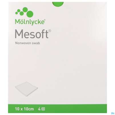 Sie sehen eine Packung Vlieskompressen Mesoft/set Steril 10x 10cm 10x2 20st, Produktbild: 02 Vlieskompressen Mesoft/set Steril 10x 10cm 10x2 20st, A-Nr.: 3322767 - 02