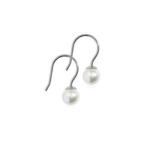 Blomdahl Ohrhänger Perle weiß 6mm, A-Nr.: 6019851 - 01