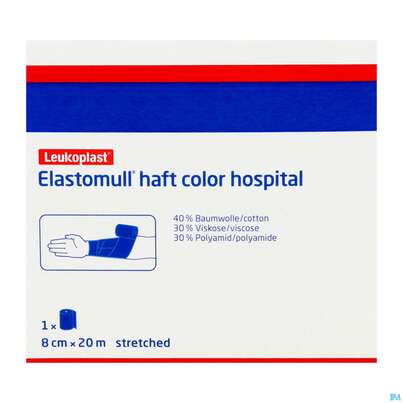 Sie sehen eine Packung Elastische Binden Elastomull/haft/color Blau 20mx 8cm 1st, Produktbild: 06 Elastische Binden Elastomull/haft/color Blau 20mx 8cm 1st, A-Nr.: 5450481 - 06