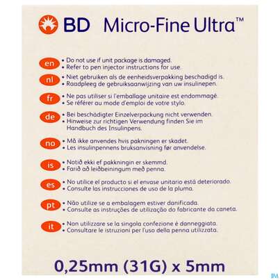 Injektionsspritzen U.zubeh. Insulin Bd Pen-nadel 5mm -tam 100st, A-Nr.: 4736933 - 07