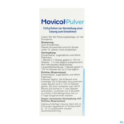 Sie sehen eine Packung Movicol Pulver Stick 20st, Produktbild: 04 Movicol Pulver Stick 20st, A-Nr.: 5525776 - 04