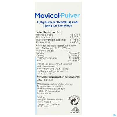 Sie sehen eine Packung Movicol Pulver Stick 20st, Produktbild: 06 Movicol Pulver Stick 20st, A-Nr.: 5525776 - 06