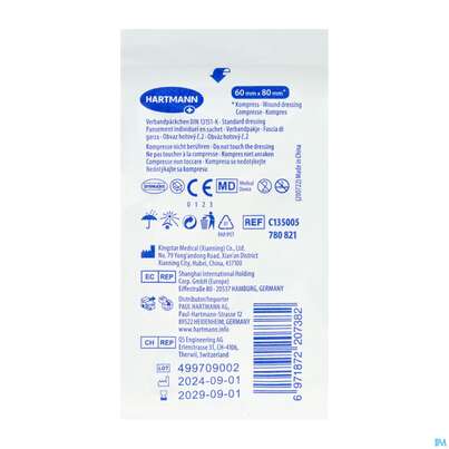 Sie sehen eine Packung Verbandpaeckchen -hartmann Din 13151 Steril 60x 80mm 1st, Produktbild: 04 Verbandpaeckchen -hartmann Din 13151 Steril 60x 80mm 1st, A-Nr.: 1566399 - 04