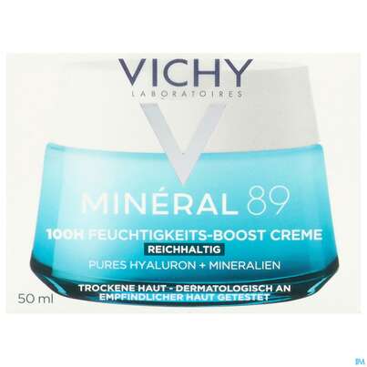 Sie sehen eine Packung Vichy Mineral 89 Creme Mit Duftstoffe Reichhaltig 50ml, Produktbild: 01 Vichy Mineral 89 Creme Mit Duftstoffe Reichhaltig 50ml, A-Nr.: 5670828 - 01