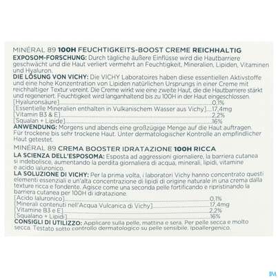 Sie sehen eine Packung Vichy Mineral 89 Creme Mit Duftstoffe Reichhaltig 50ml, Produktbild: 09 Vichy Mineral 89 Creme Mit Duftstoffe Reichhaltig 50ml, A-Nr.: 5670828 - 09