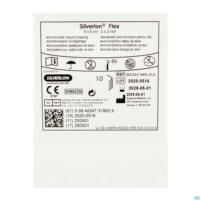 Wundauflagen Silverlon Flex Dressing 5x 5cm Wcd22-nps-flx 10st, A-Nr.: 5355883 - 01
