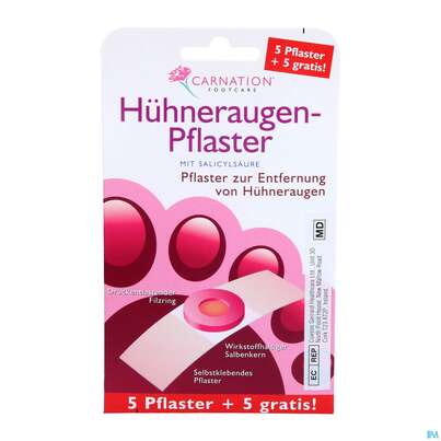 Sie sehen eine Packung Huehneraugen Pflaster Carnation 10st, Produktbild: 01 Huehneraugen Pflaster Carnation 10st, A-Nr.: 4121433 - 01