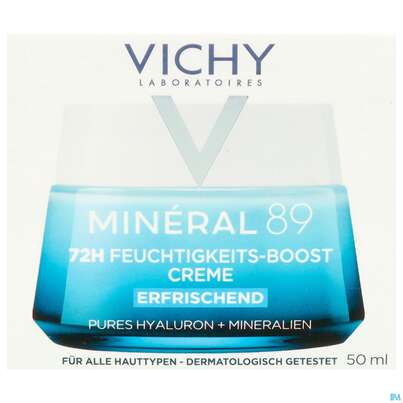 Sie sehen eine Packung Vichy Mineral 89 Creme Mit Duftstoffe 50ml, Produktbild: 01 Vichy Mineral 89 Creme Mit Duftstoffe 50ml, A-Nr.: 5670811 - 01