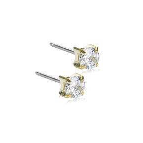 Blomdahl Ohrstecker Tiffany Gold Titan White 5mm, A-Nr.: 6020268 - 01