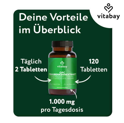 Vitabay OPC Traubenkernextrakt Hochdosiert - 1000 MG, A-Nr.: 6049266 - 06