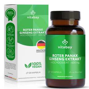 Vitabay Roter Panax Ginseng Extrakt Hochdosiert - 600 mg, A-Nr.: 6047439 - 01