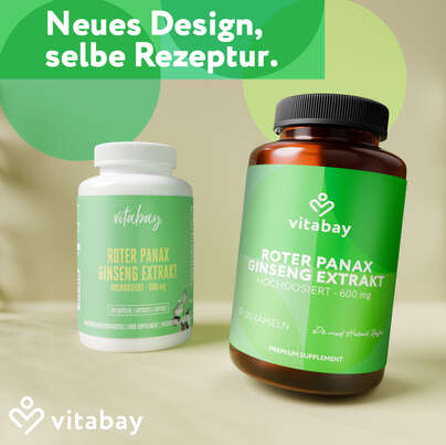 Vitabay Roter Panax Ginseng Extrakt Hochdosiert - 600 mg, A-Nr.: 6047439 - 02