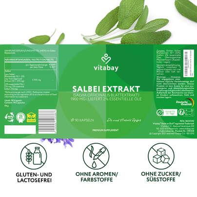 Vitabay Salbei Extrakt mit 2,5 % Rosmarinsäure, A-Nr.: 6048829 - 06