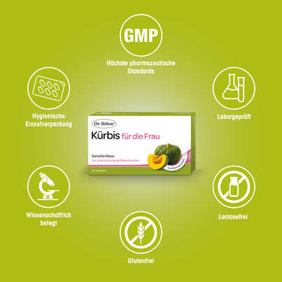 Sie sehen eine Packung Dr. Böhm Kürbis für die Frau, Produktbild: 04 Dr. Böhm Kürbis für die Frau, A-Nr.: 4846082 - 04