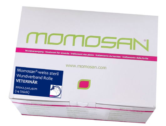 MOMOSAN-weiss steril Wundverband Rolle VETERINÄR 200x2,5x0,4cm 14 Stück, A-Nr.: 5959256 - 01