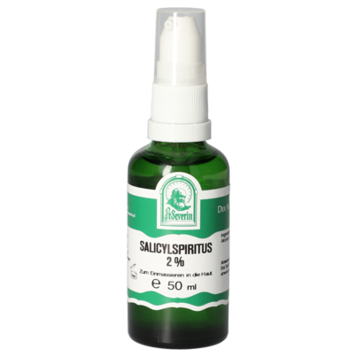 Sie sehen eine Packung SALICYLSPIRITUS 2% 50 ML, Produktbild: 01 SALICYLSPIRITUS 2% 50 ML, A-Nr.: 5341421 - 01