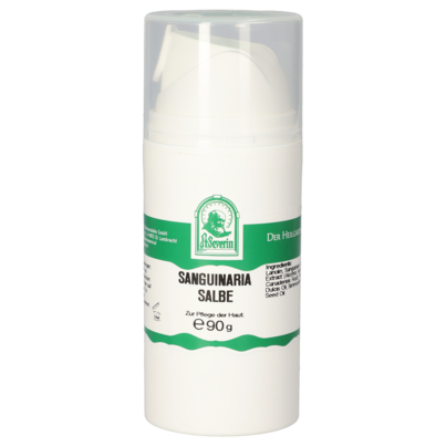 Sie sehen eine Packung SANGUINARIA SALBE 90 G, Produktbild: 01 SANGUINARIA SALBE 90 G, A-Nr.: 5704148 - 01