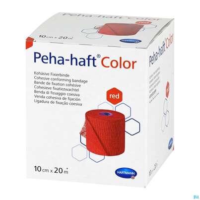 Sie sehen eine Packung Peha-haft Color Latexfrei Red 20mx 10cm 1st, Produktbild: 06 Peha-haft Color Latexfrei Red 20mx 10cm 1st, A-Nr.: 3879814 - 06