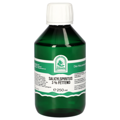 Sie sehen eine Packung SALICYLSPIRITUS 3% FETTEND 250 ML, Produktbild: 01 SALICYLSPIRITUS 3% FETTEND 250 ML, A-Nr.: 5778253 - 01