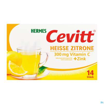 Sie sehen eine Packung Cevitt Heisse Zitrone Btl 14st, Produktbild: 01 Cevitt Heisse Zitrone Btl 14st, A-Nr.: 3157015 - 01