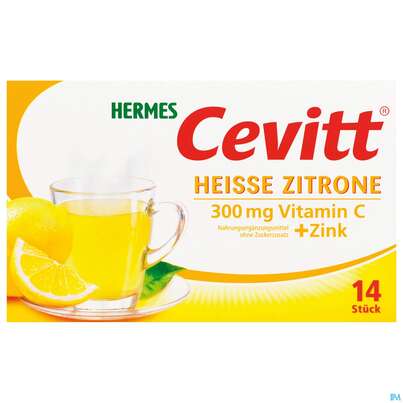 Sie sehen eine Packung Cevitt Heisse Zitrone Btl 14st, Produktbild: 02 Cevitt Heisse Zitrone Btl 14st, A-Nr.: 3157015 - 02