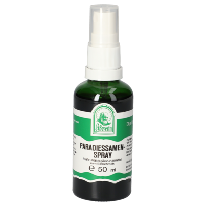 Sie sehen eine Packung PARADIESSAMEN SPRAY 50 ML, Produktbild: 01 PARADIESSAMEN SPRAY 50 ML, A-Nr.: 5695840 - 01