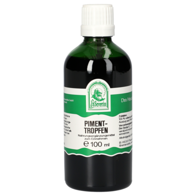 Sie sehen eine Packung PIMENT TROPFEN 100 ML, Produktbild: 01 PIMENT TROPFEN 100 ML, A-Nr.: 5471394 - 01