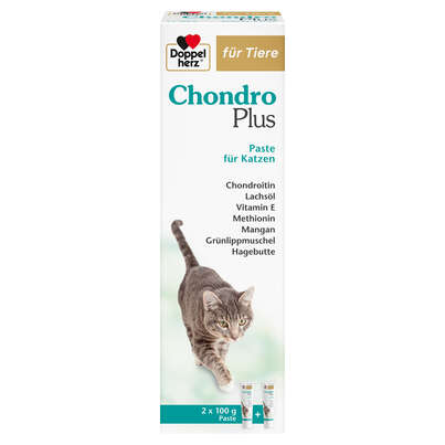Sie sehen eine Packung Doppelherz für Tiere Chondro Plus für Katzen, Produktbild: 01 Doppelherz für Tiere Chondro Plus für Katzen, A-Nr.: 6000627 - 01