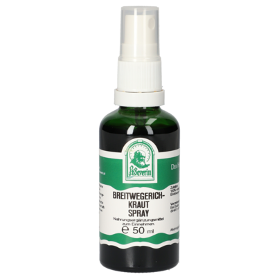 Sie sehen eine Packung BREITWEGERICHKRAUT SPRAY 50 ML, Produktbild: 01 BREITWEGERICHKRAUT SPRAY 50 ML, A-Nr.: 5935907 - 01