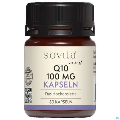 Sie sehen eine Packung Q-10 Kapseln 100mg Sovita 60st, Produktbild: 02 Q-10 Kapseln 100mg Sovita 60st, A-Nr.: 3863351 - 02