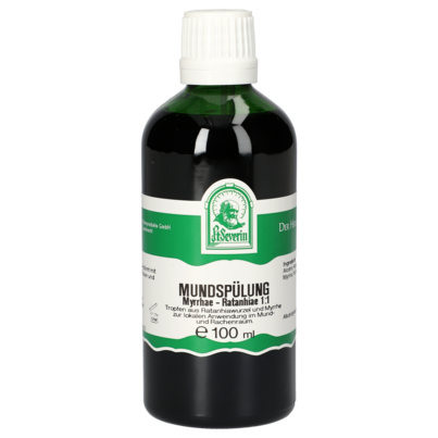 Sie sehen eine Packung MUNDSPÜLUNG (MYRR:RAT 1:1) 100 ML, Produktbild: 01 MUNDSPÜLUNG (MYRR:RAT 1:1) 100 ML, A-Nr.: 4312133 - 01