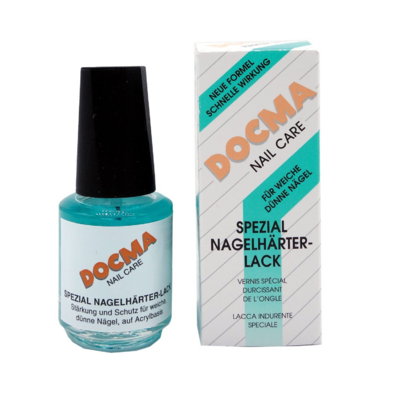 Sie sehen eine Packung DOCMA Spezial-Nagelhärterlack 16 ml, Produktbild: 01 DOCMA Spezial-Nagelhärterlack 16 ml, A-Nr.: 2187356 - 01
