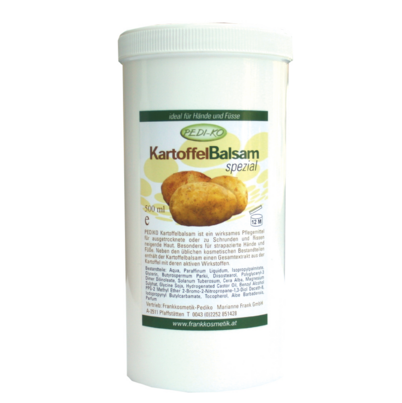 Sie sehen eine Packung Kartoffelbalsam Pediko mit Parfüm 500 ml, Produktbild: 01 Kartoffelbalsam Pediko mit Parfüm 500 ml, A-Nr.: 3293853 - 01
