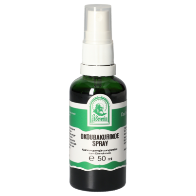 Sie sehen eine Packung OKOUBAKURINDE SPRAY 50 ML, Produktbild: 01 OKOUBAKURINDE SPRAY 50 ML, A-Nr.: 5832662 - 01