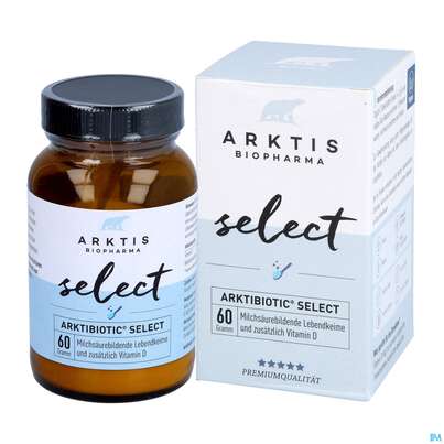 Sie sehen eine Packung Arktis Arktibiotic Pulver Select 60g, Produktbild: 07 Arktis Arktibiotic Pulver Select 60g, A-Nr.: 4750270 - 07