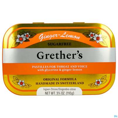 Grethers Pastillen Zuckerfrei Ginger Lemon 110g, A-Nr.: 5971955 - 02