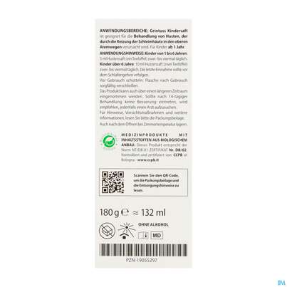 Hustensaft Aboca Grintuss Kinder Ab 1jahr 180g, A-Nr.: 5817510 - 04