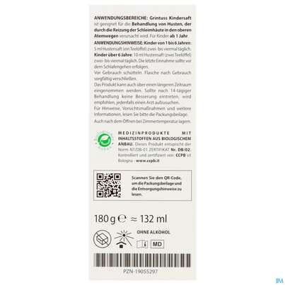 Hustensaft Aboca Grintuss Kinder Ab 1jahr 180g, A-Nr.: 5817510 - 05