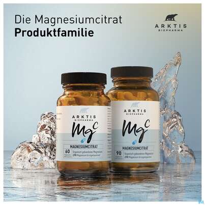 Sie sehen eine Packung Magnesium Citrat Kapseln Arktis 90st, Produktbild: 07 Magnesium Citrat Kapseln Arktis 90st, A-Nr.: 4750726 - 07