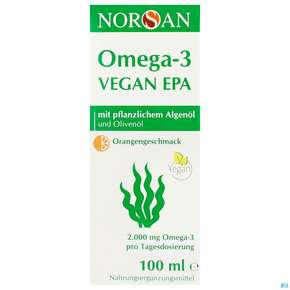 Omega -3 Norsan Oel/vegan/epa/hochd. Orangengeschmack 100ml, A-Nr.: 5948034 - 01