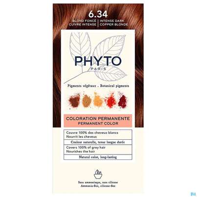 Sie sehen eine Packung Phyto Phytocolor 6.34 Intense Dark Copper Blonde/dklkupfer-blond 1pk, Produktbild: 01 Phyto Phytocolor 6.34 Intense Dark Copper Blonde/dklkupfer-blond 1pk, A-Nr.: 5932145 - 01