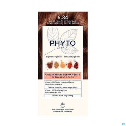 Sie sehen eine Packung Phyto Phytocolor 6.34 Intense Dark Copper Blonde/dklkupfer-blond 1pk, Produktbild: 02 Phyto Phytocolor 6.34 Intense Dark Copper Blonde/dklkupfer-blond 1pk, A-Nr.: 5932145 - 02