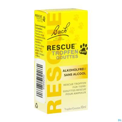 Sie sehen eine Packung Rescura Pets Tropfen Ohne Alkohol 10ml, Produktbild: 02 Rescura Pets Tropfen Ohne Alkohol 10ml, A-Nr.: 4089250 - 02