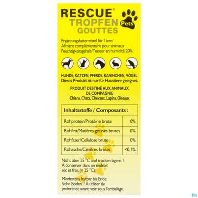 Sie sehen eine Packung Rescura Pets Tropfen Ohne Alkohol 10ml, Produktbild: 04 Rescura Pets Tropfen Ohne Alkohol 10ml, A-Nr.: 4089250 - 04