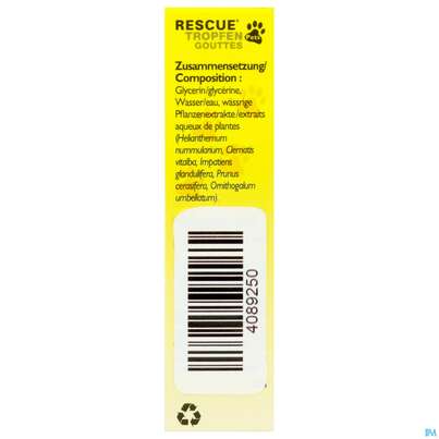 Sie sehen eine Packung Rescura Pets Tropfen Ohne Alkohol 10ml, Produktbild: 05 Rescura Pets Tropfen Ohne Alkohol 10ml, A-Nr.: 4089250 - 05