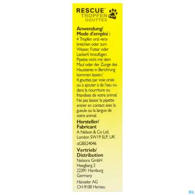 Sie sehen eine Packung Rescura Pets Tropfen Ohne Alkohol 10ml, Produktbild: 07 Rescura Pets Tropfen Ohne Alkohol 10ml, A-Nr.: 4089250 - 07