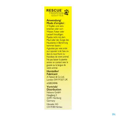 Sie sehen eine Packung Rescura Pets Tropfen Ohne Alkohol 10ml, Produktbild: 08 Rescura Pets Tropfen Ohne Alkohol 10ml, A-Nr.: 4089250 - 08